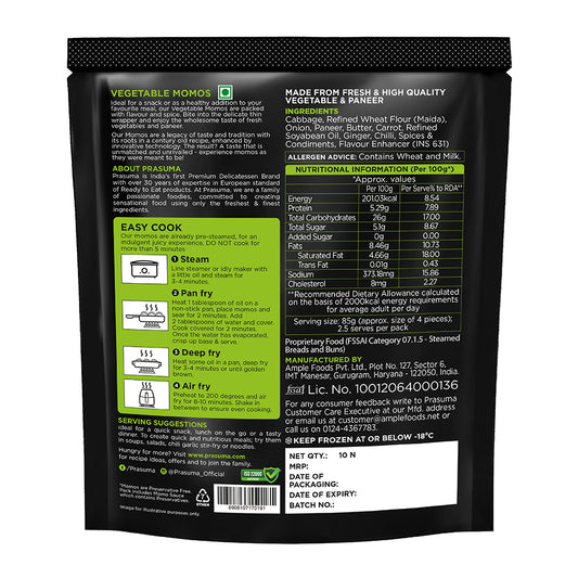 PRASUMA VEGETABLE & PANEER MOMOS 230G