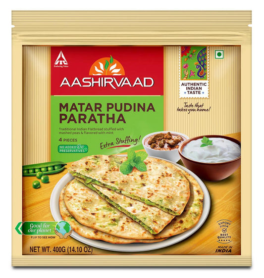 AASHIRVAAD MATAR PUDINA PARATHA - 400G