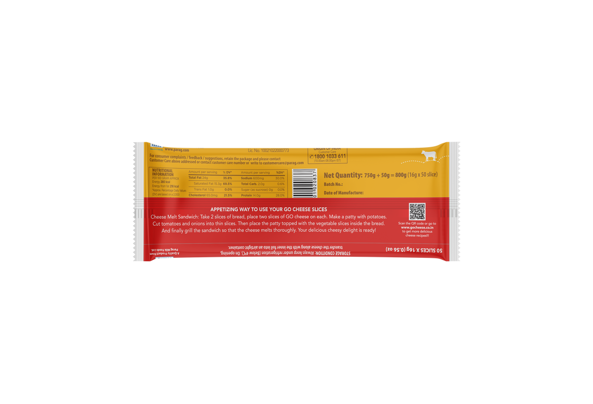 GO Cheese Slices 800g