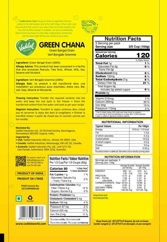 VADILAL LILA CHANNA GREEN BENGAL GRAM 312G