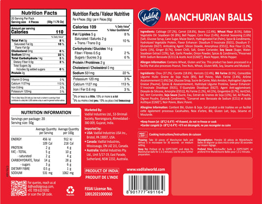 VADILAL MANCHURIAN BALLS 1KG