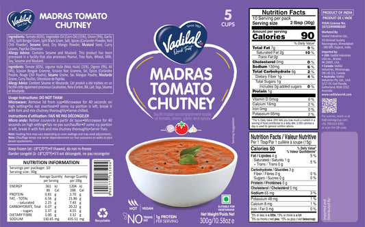 VADILAL MADRAS TOMATO CHUTNEY 300G