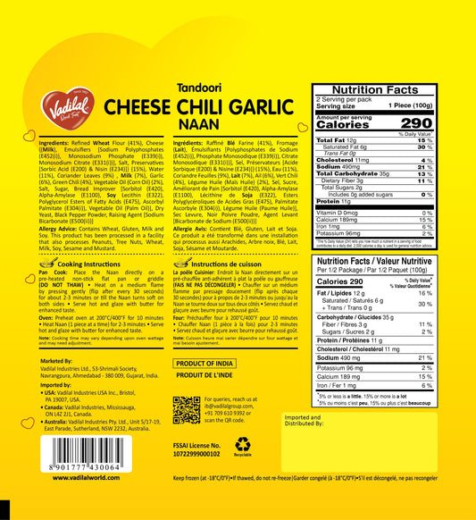Vadilal Tandoori Cheese Chilli Garlic Naan 200g