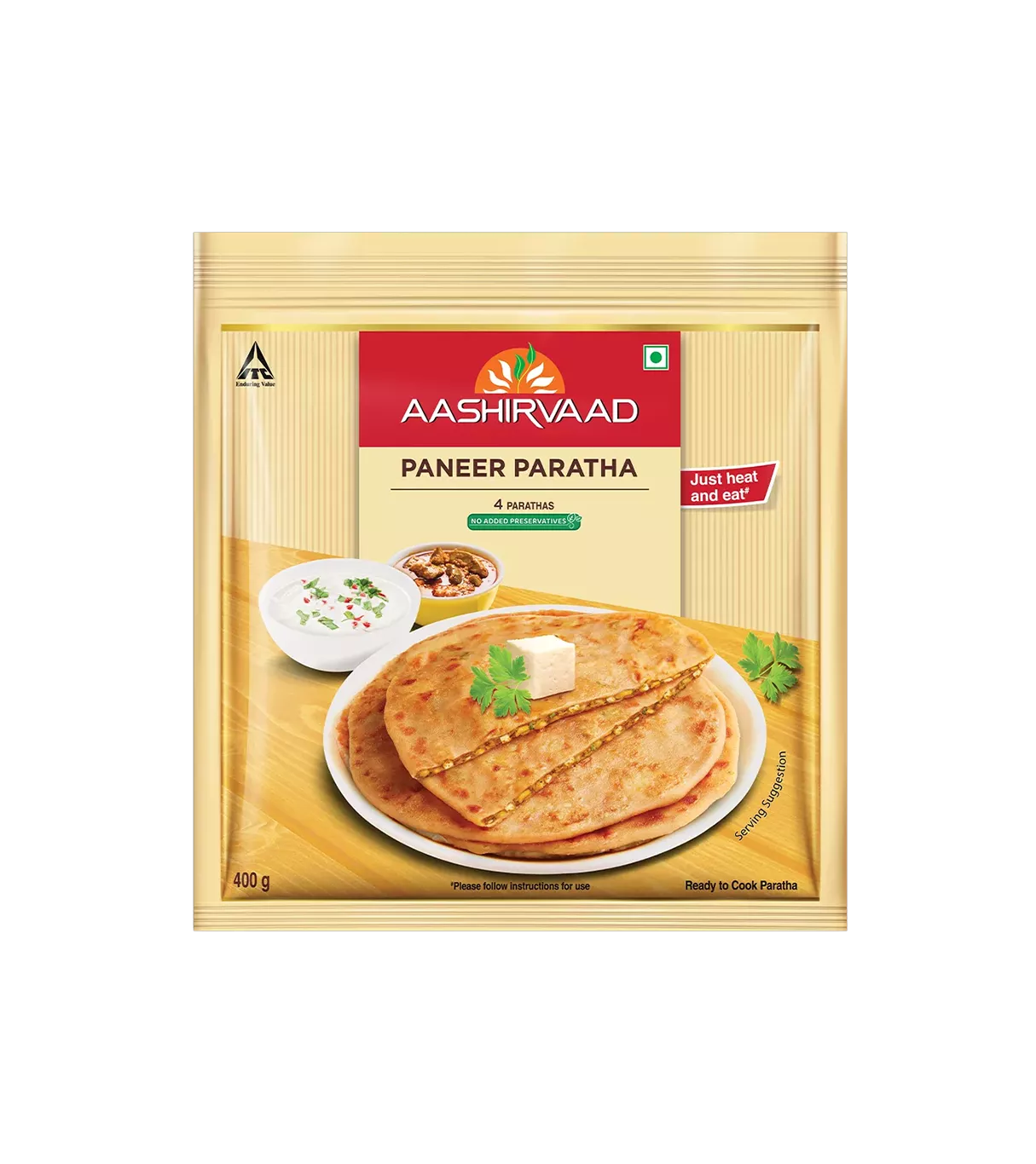 AASHIRVAAD PANEER PARATHA - 400G