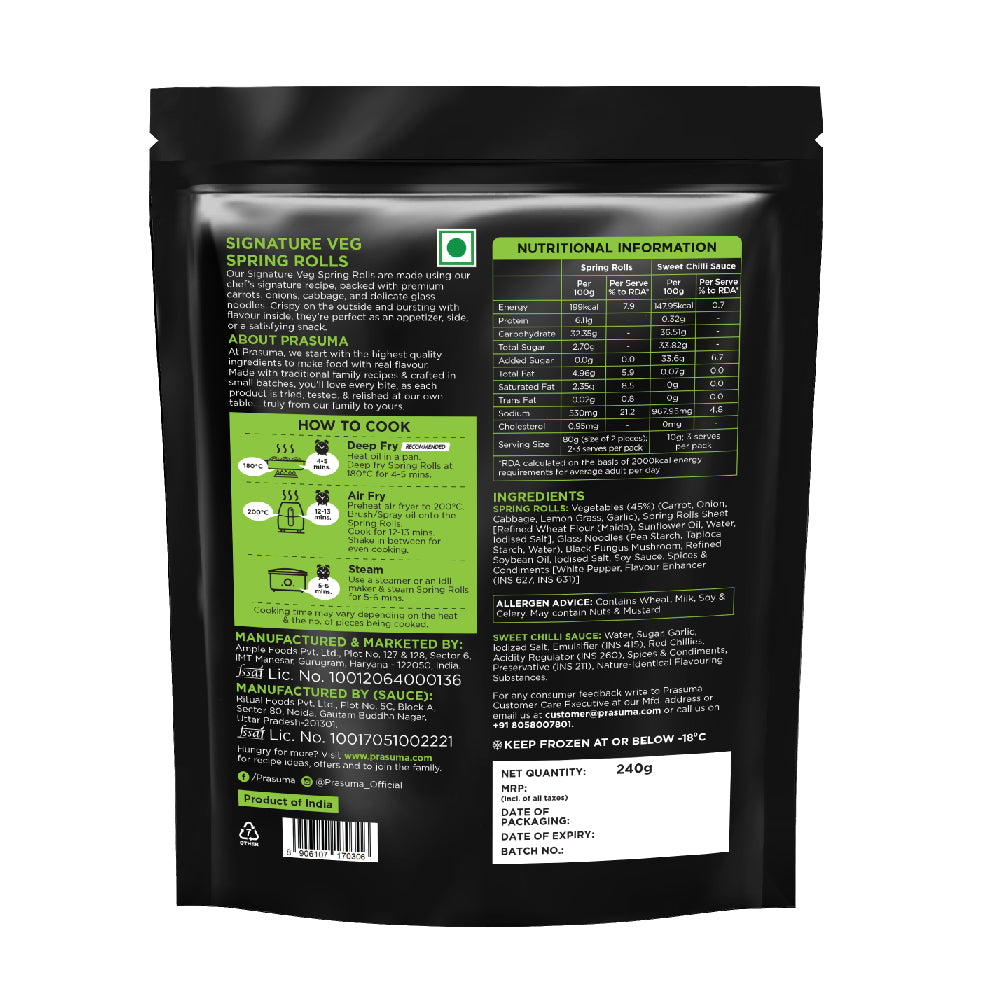 PRASUMA VEG SPRING ROLLS 240G