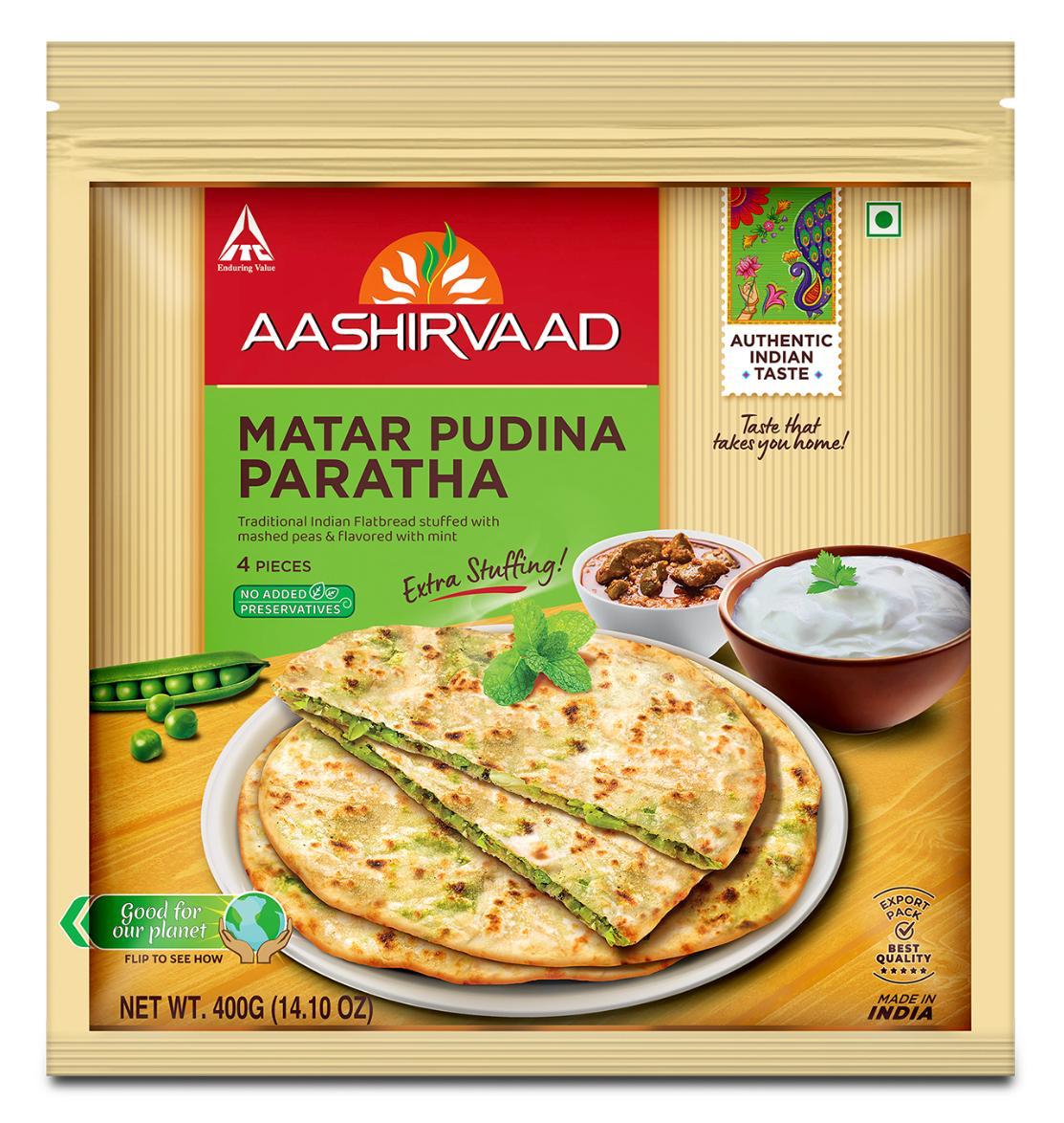 AASHIRVAAD MATAR PUDINA PARATHA - 400G