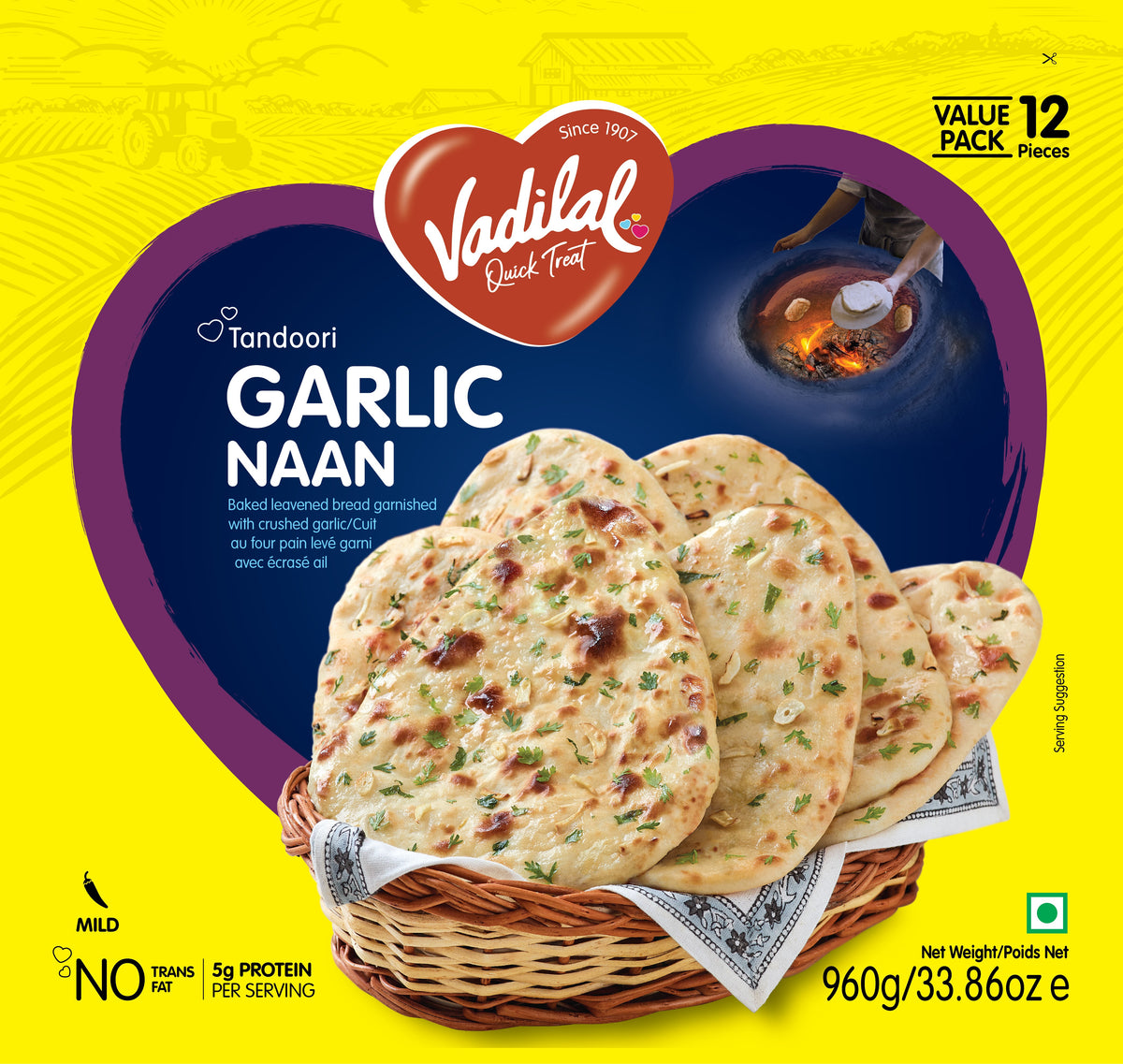 Vadilal Tandoori Garlic Naan 960g