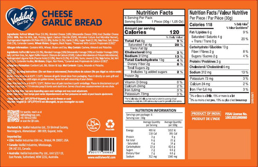 Vadilal Cheese Garlic Bread – 180g