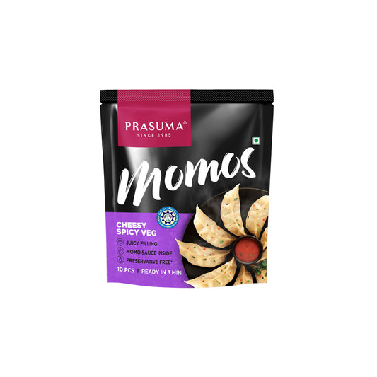 PRASUMA CHEESY SPICY VEG MOMOS 230G