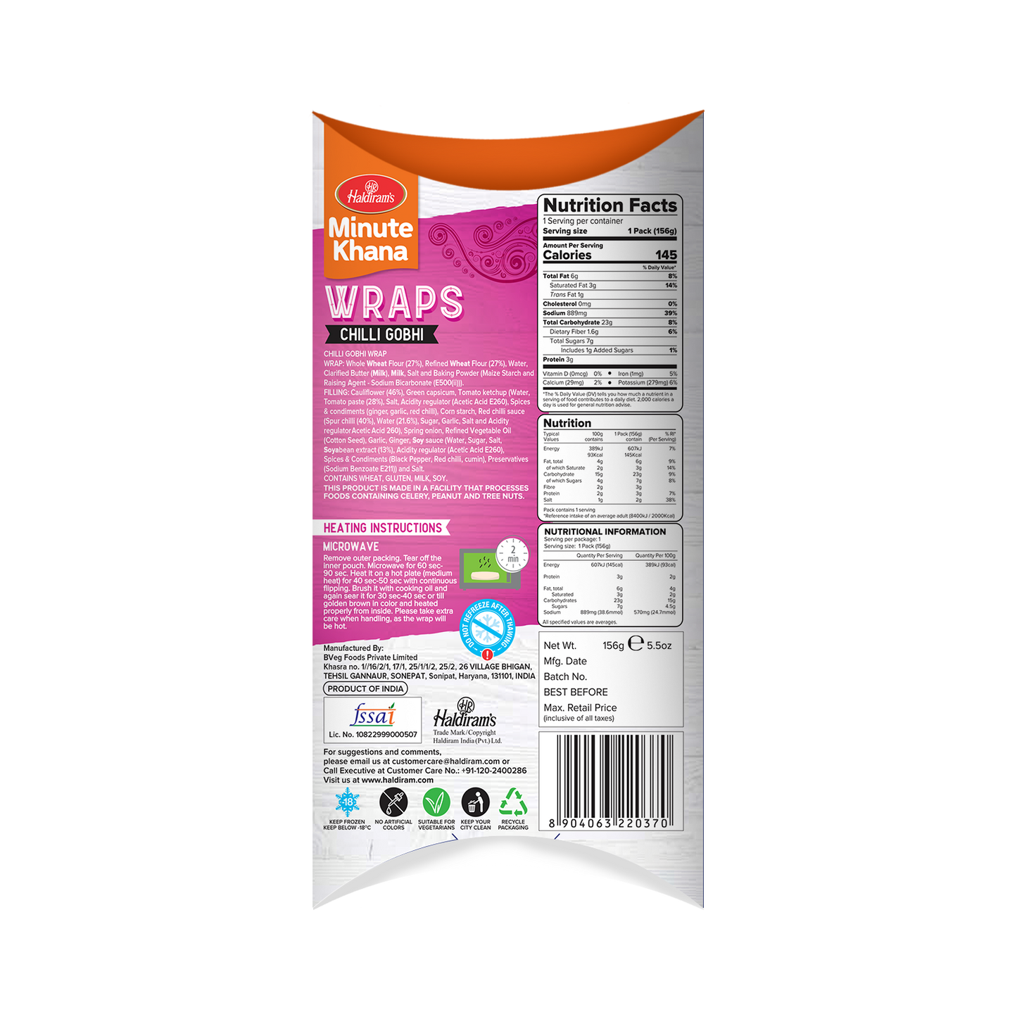 HALDIRAMS (DELHI) WRAP CHILLI GOBHI 156G