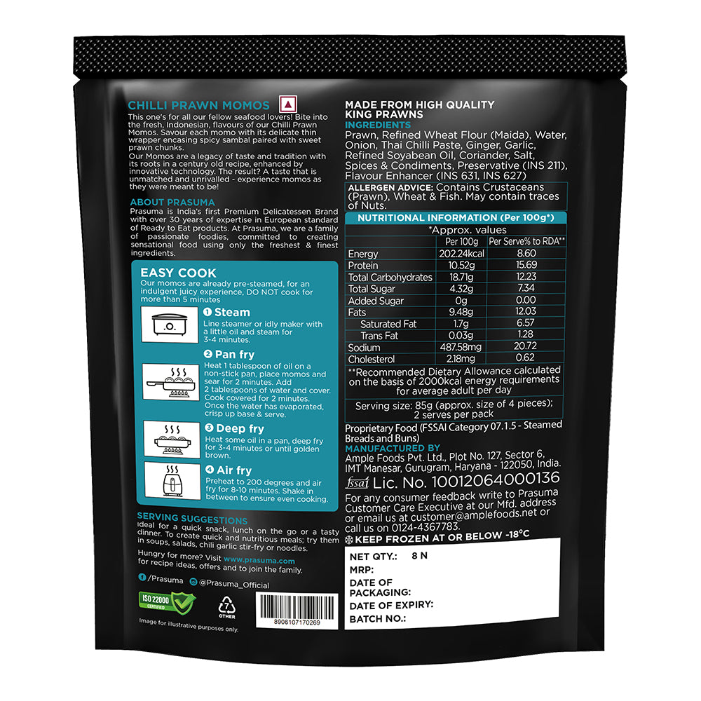 PRASUMA CHILLI PRAWN MOMOS 190G