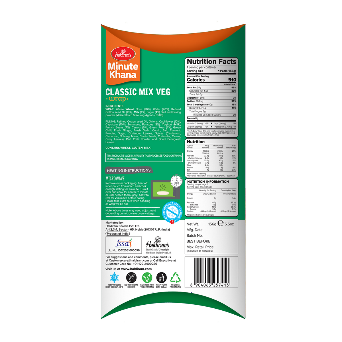 Haldiram's Mix Veg Wrap 156g
