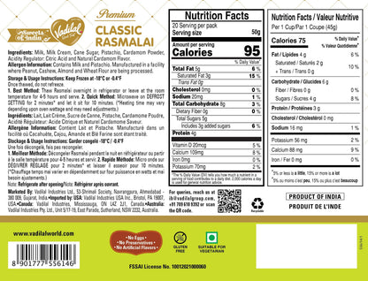 Vadilal Classic Rasmalai – 454g
