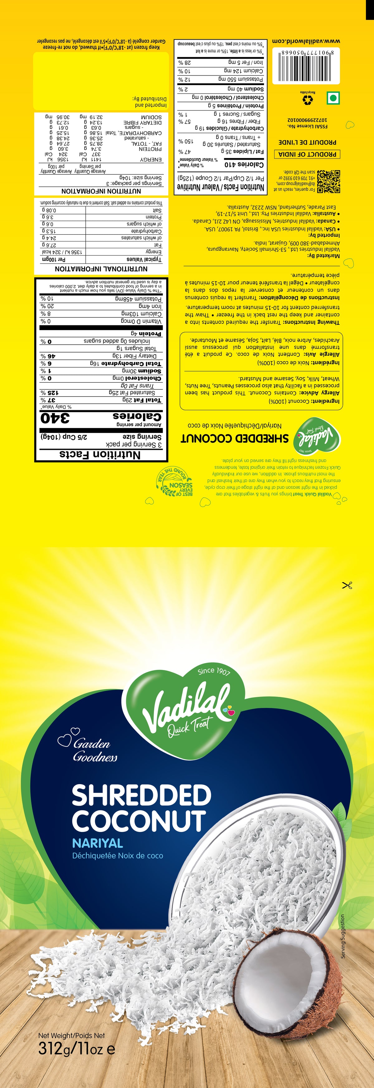 Vadilal Shredded Coconut (Nariyal) – 312g