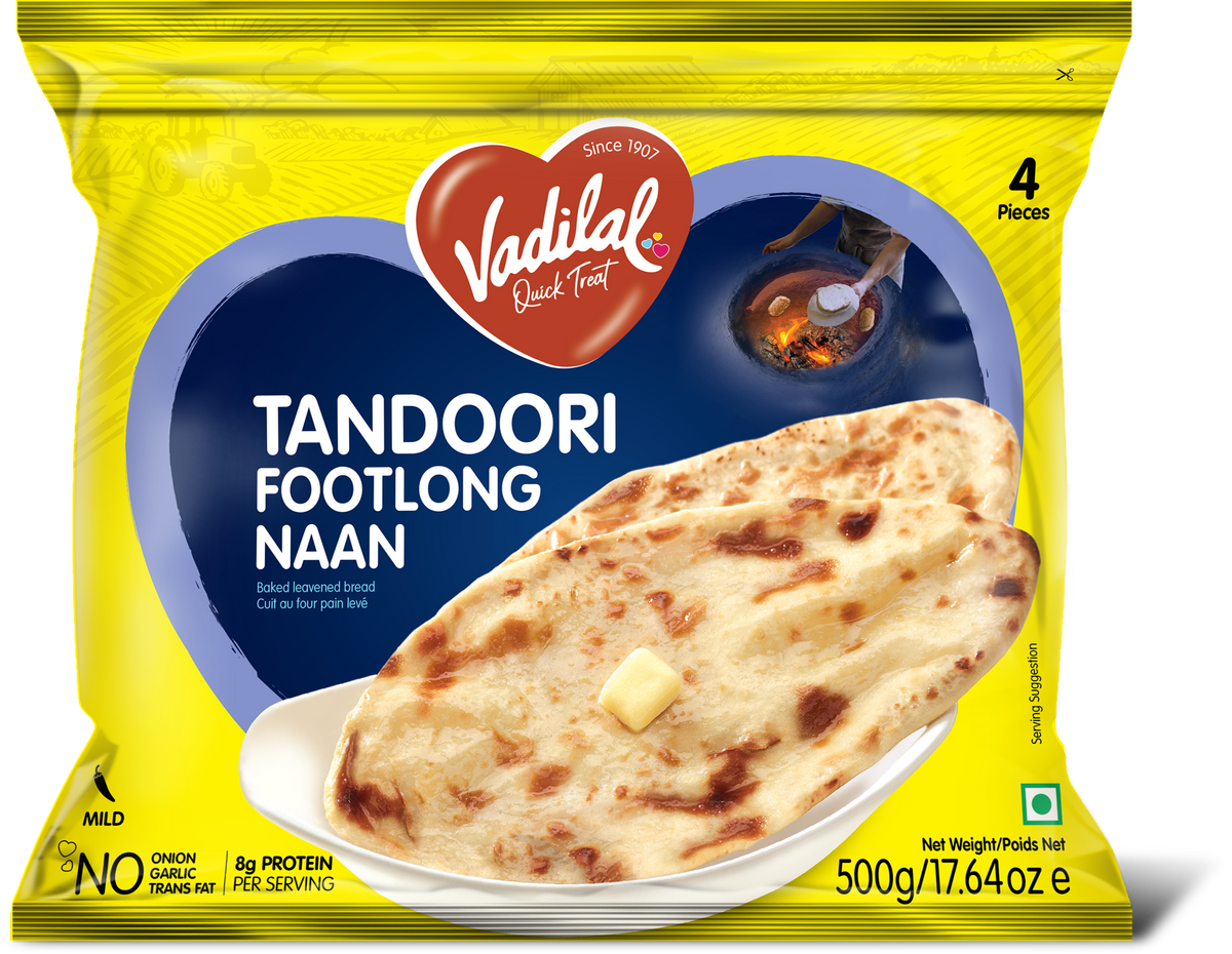 Vadilal Tandoori Footlong Naan 500g