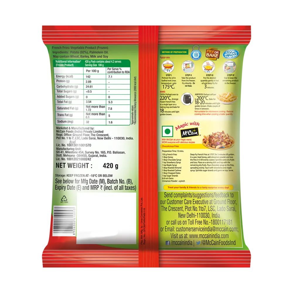 MCCAINS FRENCH FRIES - 420G