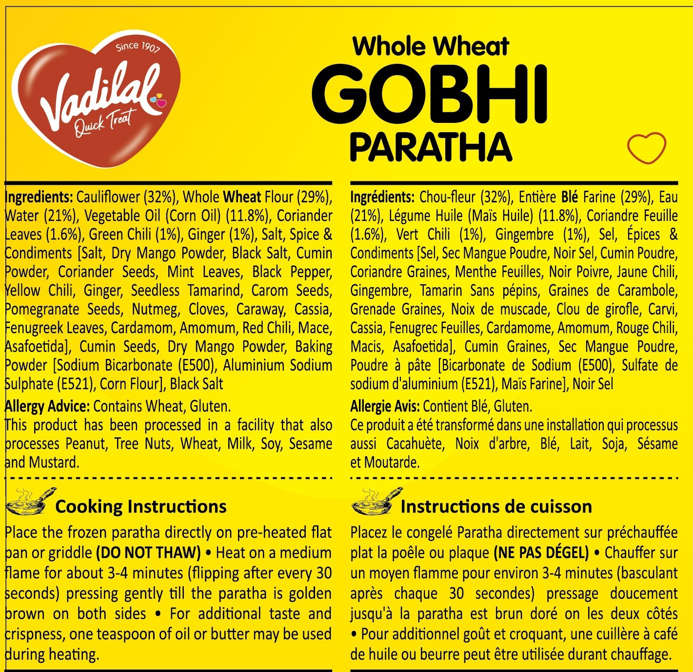 VADILAL GOBI PARATHA 400G