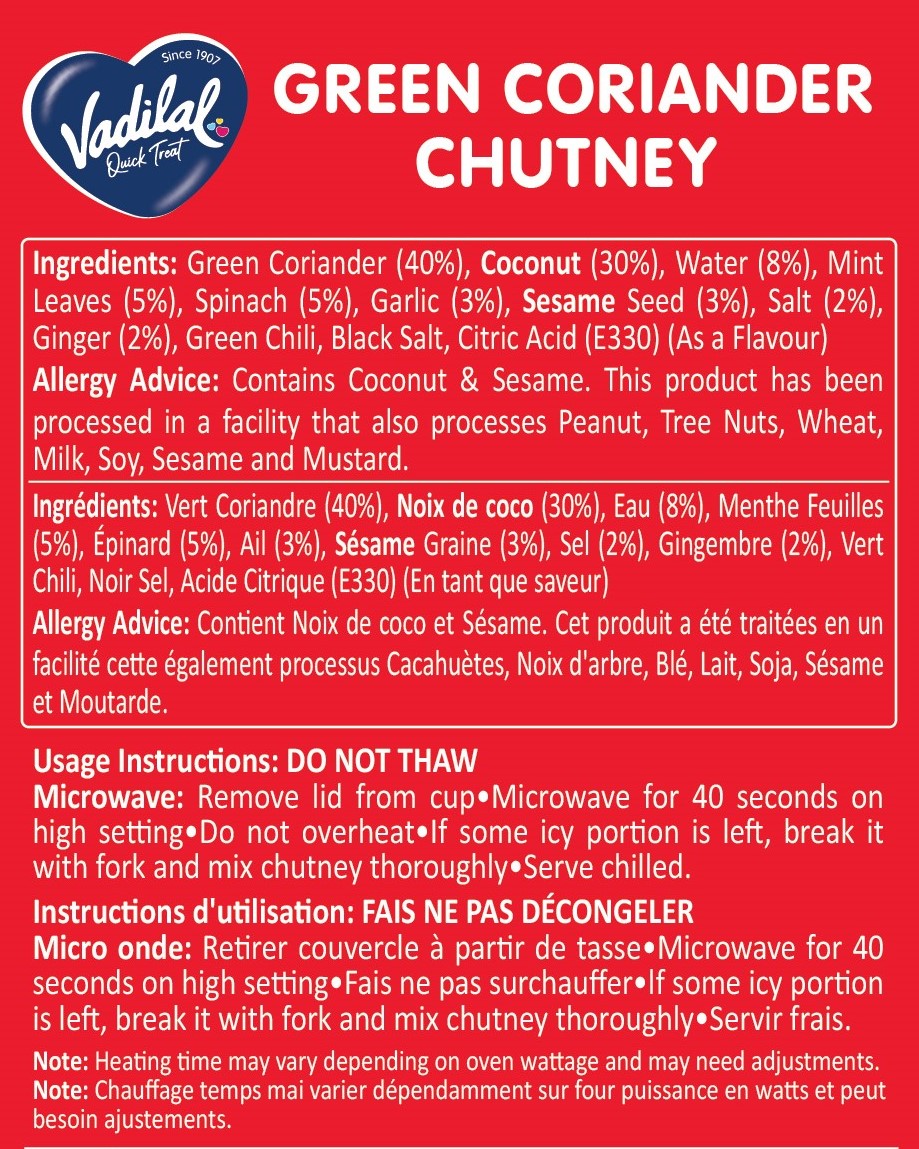 VADILAL GREEN CORIANDER CHUTNEY 300G