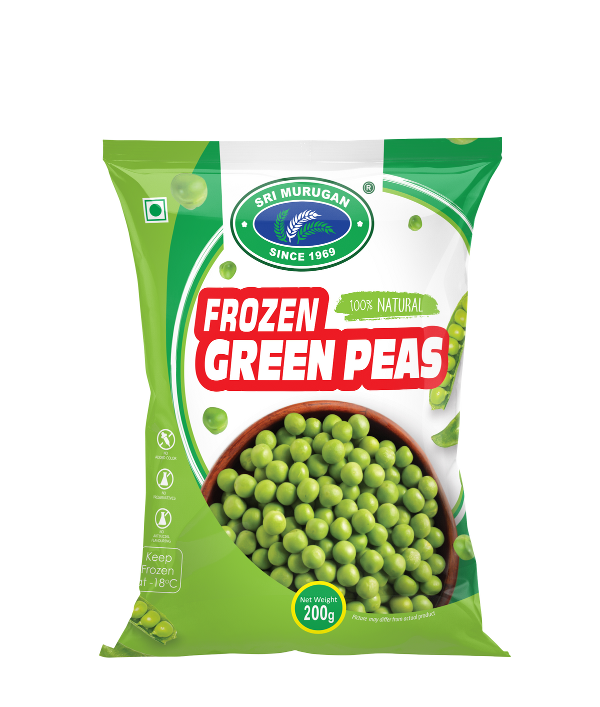 Sri Murugan Frozen Green Peas - 1kg
