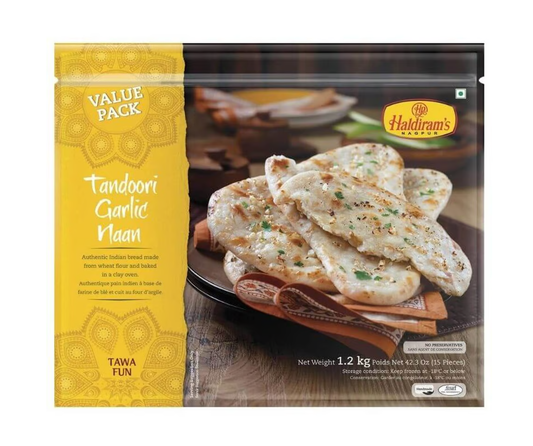 HALDIRAMS TANDOORI GARLIC NAAN BULK 1.2KG