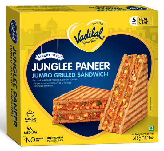 Vadilal Junglee Paneer Jumbo Grilled Sandwich – 315g
