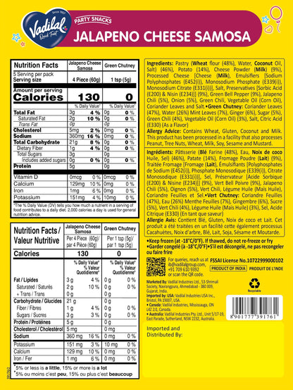 Vadilal Jalapeno Cheese Samosa – 330g