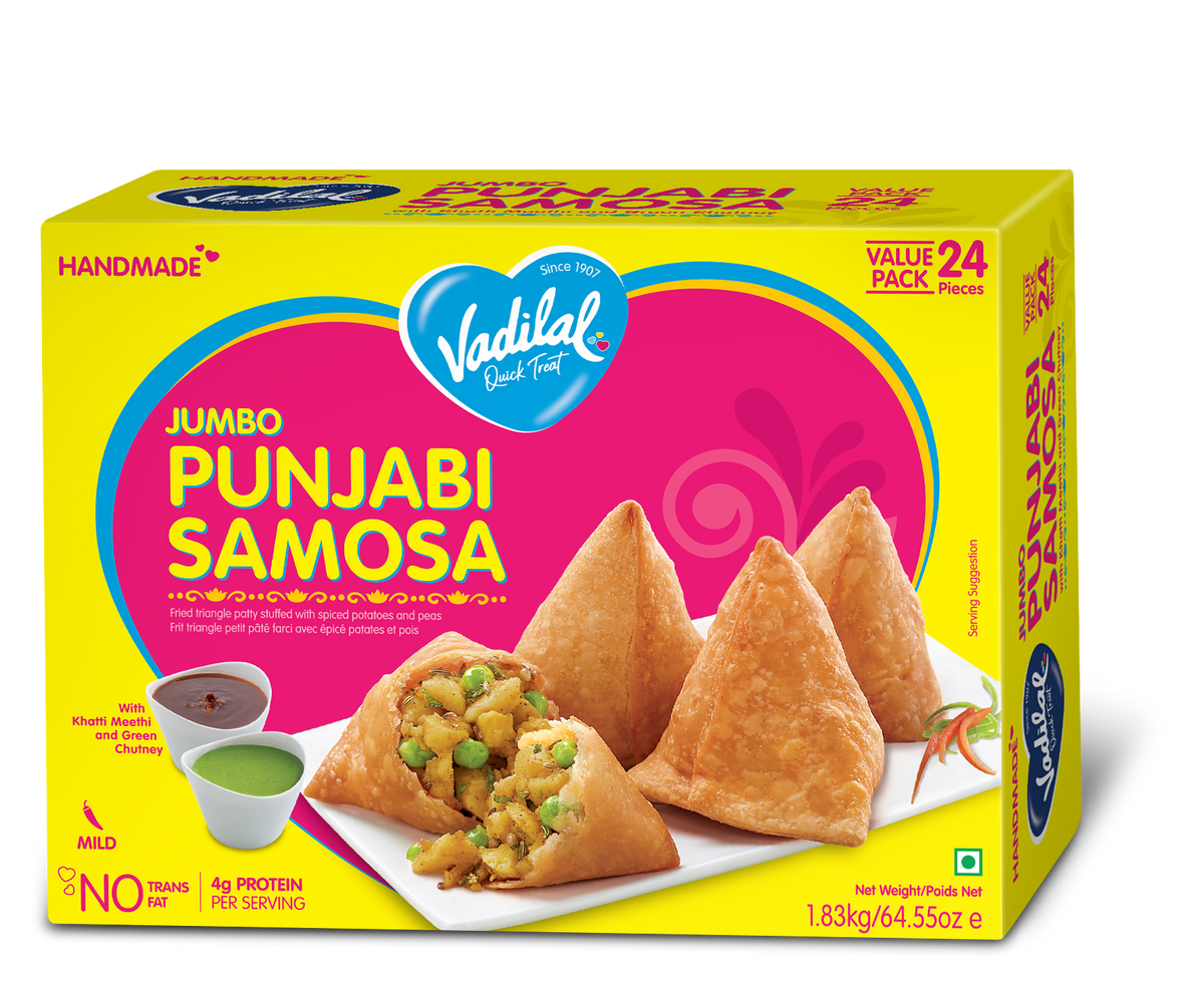 Vadilal Jumbo Punjabi Samosa – 1.8kg (24 Pieces)
