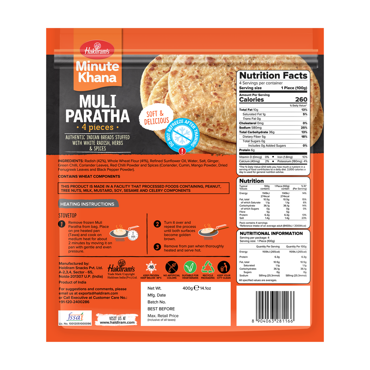 Haldiram's Muli Paratha 400g