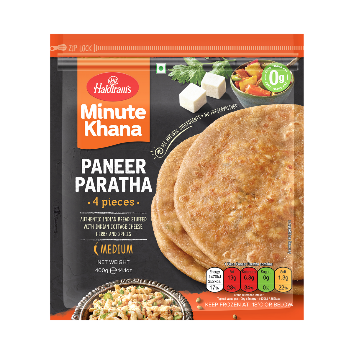 Haldiram's Paneer Paratha 400g