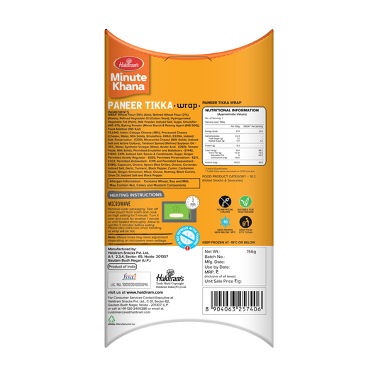 Haldiram's Paneer Tikka Wrap 156g