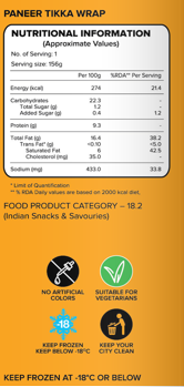 Haldiram's Paneer Tikka Wrap 156g
