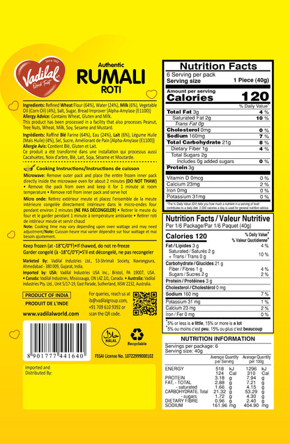 Vadilal Rumal Roti 240g