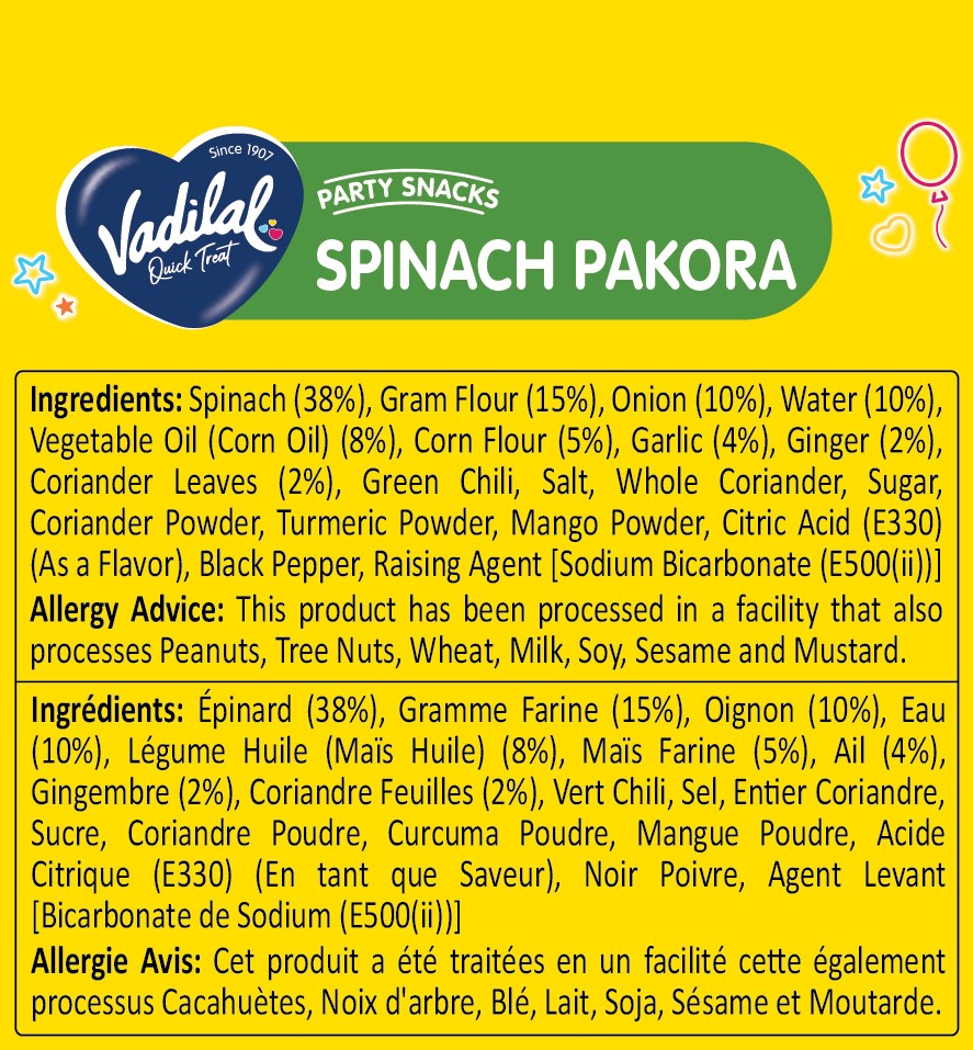 VADILAL SPINACH PAKORA 284G