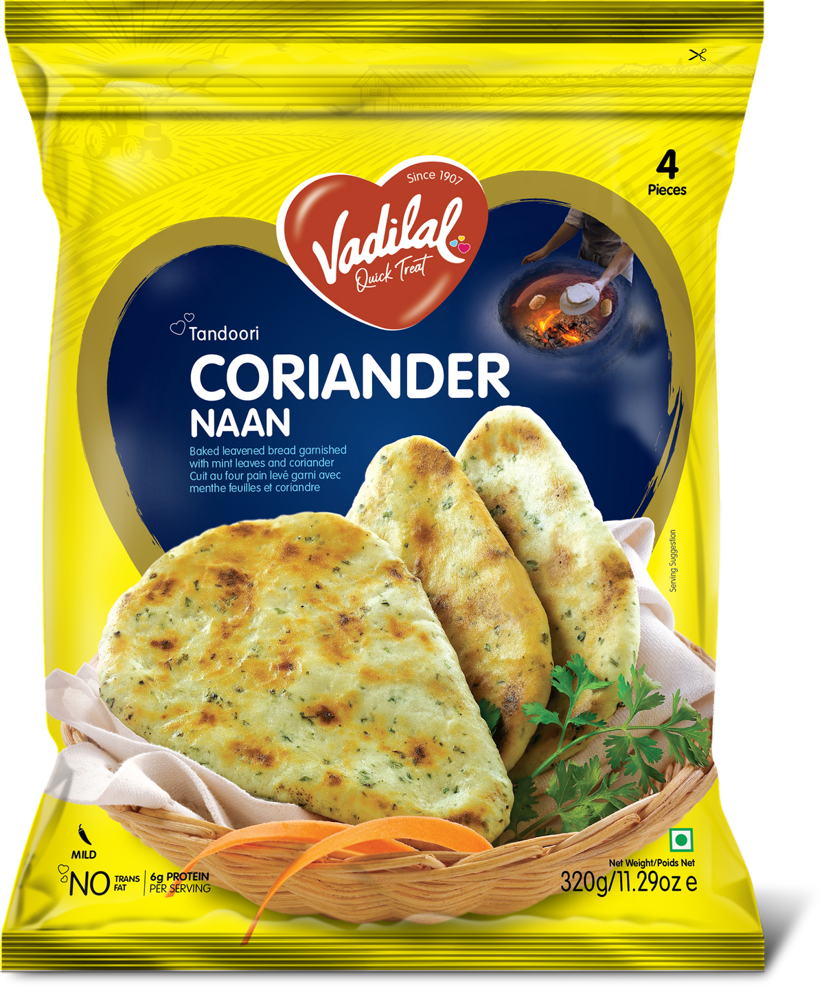 Vadilal Tandoori Coriander Naan 320g