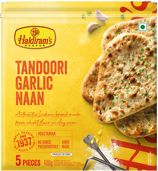HALDIRAMS TANDOORI GARLIC NAAN 400G