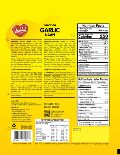 Vadilal Tandoori Garlic Naan 320g