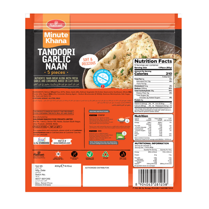 Haldiram's Tandoori Garlic Naan 400g