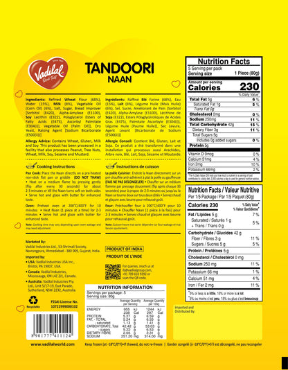 Vadilal Tandoori Naan 400g